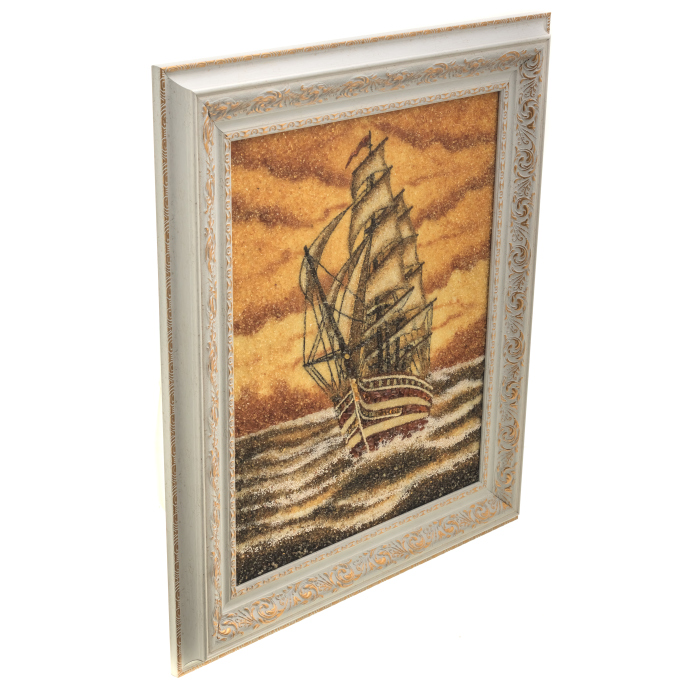 Amber painting "Sailboat" (small)