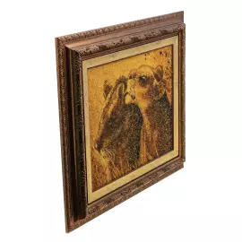 Картина из янтаря "Львиная любовь"