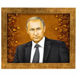 Amber painting "Portrait of Vladimir Putin"