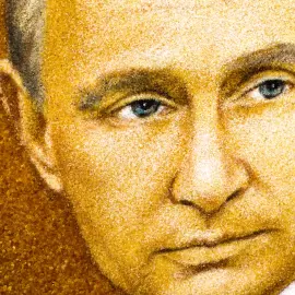 Amber painting "Portrait of Vladimir Putin"