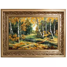 Картина из янтаря "Березовая роща"