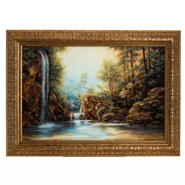 Картина из янтаря "Водопад в лесу"