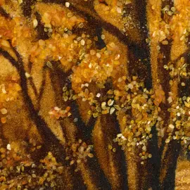 Картина из янтаря "Лавочка в парке"