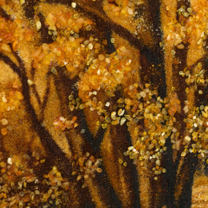 Amber painting "Bench in the Park"