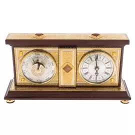 Horizontal desktop weather station with clock, Zlatoust