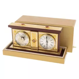 Horizontal desktop weather station with clock, Zlatoust