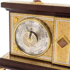 Horizontal desktop weather station with clock, Zlatoust