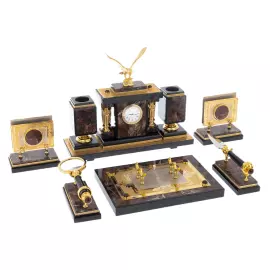 Письменный набор из яшмы с позолотой "Держава" Златоуст