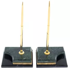 Настольный письменный набор "Герб РФ" из змеевика