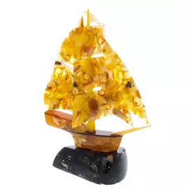 Souvenir made of amber "Sailboat" small