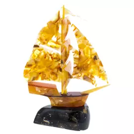 Souvenir made of amber "Sailboat" small