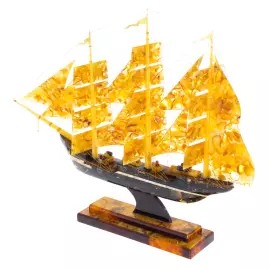 Корабль из янтаря "Каравелла" малая