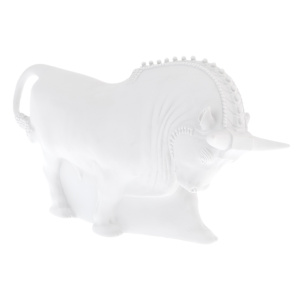 Porcelain sculpture "Samson the Bull" white