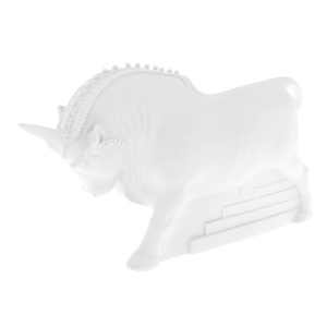 Porcelain sculpture "Samson the Bull" white