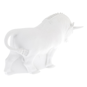Porcelain sculpture "Samson the Bull" white