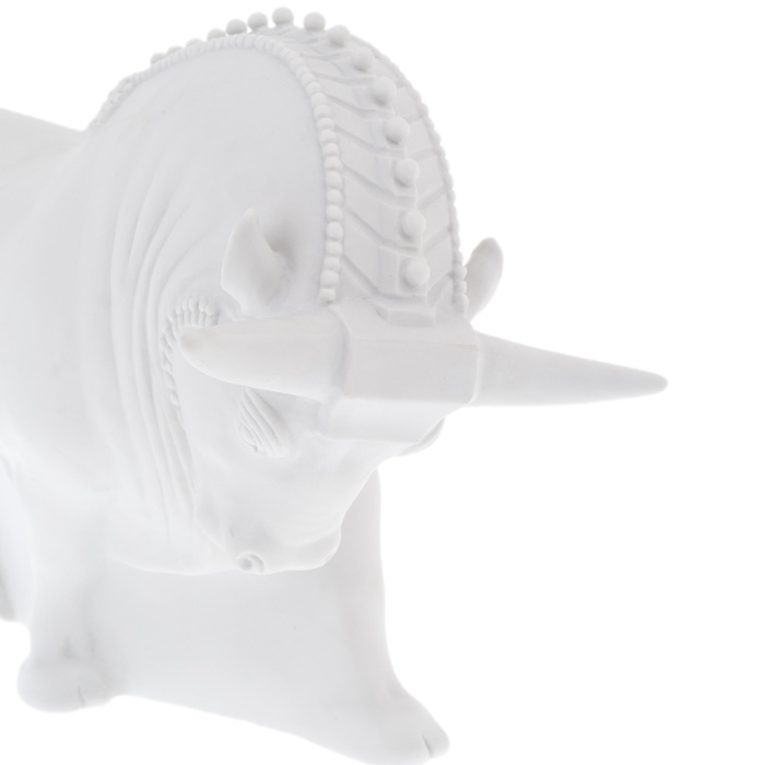 Porcelain sculpture "Samson the Bull" white