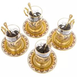 Чайный набор "Герб РФ" на 4 персоны, Златоуст