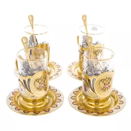 Чайный набор "Герб РФ" на 4 персоны, Златоуст