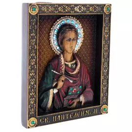 Икона из дерева "Святой Целитель Пантелеймон"