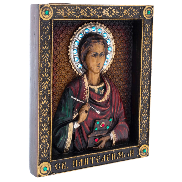 Wooden icon "Saint Healer Panteleimon"