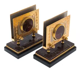 Письменный набор из яшмы с позолотой "Держава" Златоуст