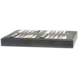 Exclusive set of "Alligator" games made of leather, khaki