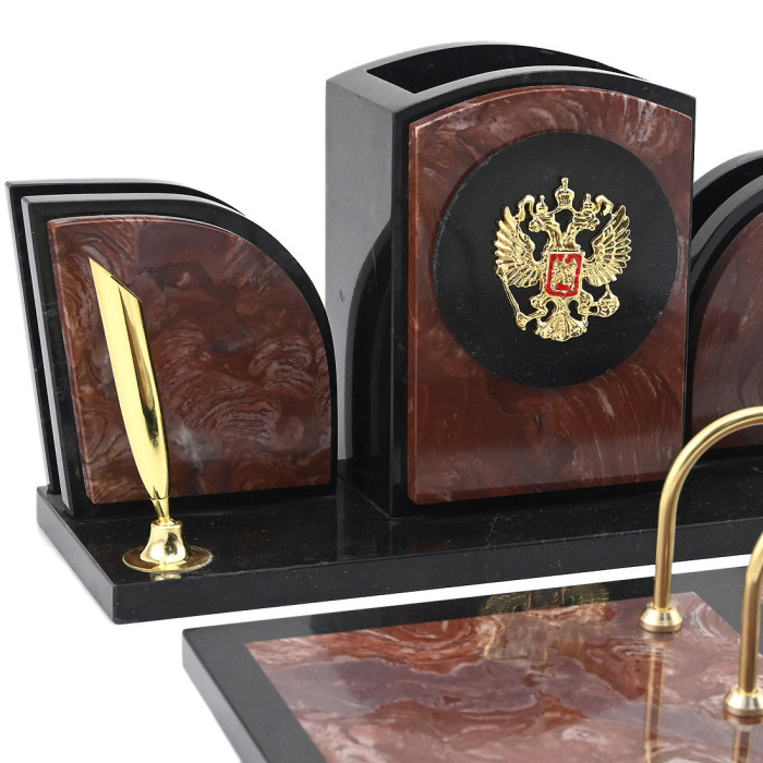 Письменный прибор из лемезита с гербом "Канцелярский"