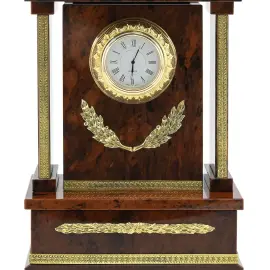 Часы каминные из коричневого обсидиана "Орёл"