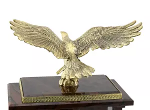 Часы каминные из коричневого обсидиана "Орёл"