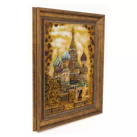 Картина из янтаря "Храм Василия Блаженного"