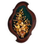 Figured amber panel "Bouquet with lily" (green)