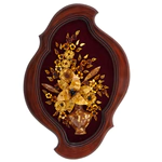Figured amber panel "Bouquet with lily" (red)