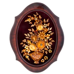 Figured amber panel "Delicate bouquet" (red)