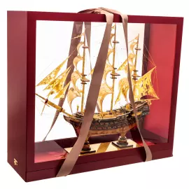 Souvenir made of amber "Battleship - Azov"