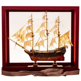 Souvenir made of amber "Battleship - Azov"