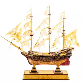 Souvenir made of amber "Battleship - Azov"