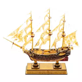 Souvenir made of amber "Battleship - Azov"