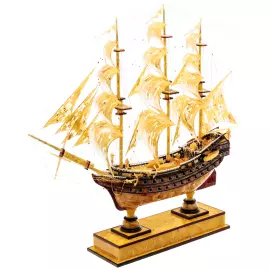 Souvenir made of amber "Battleship - Azov"