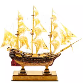 Souvenir made of amber "Battleship - Azov"