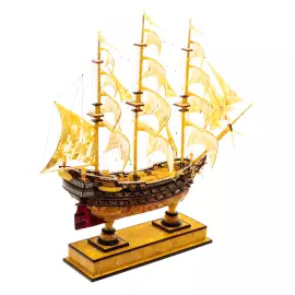 Souvenir made of amber "Battleship - Azov"