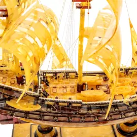 Souvenir made of amber "Battleship - Azov"