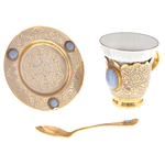 Elegant coffee set with agate, Zlatoust