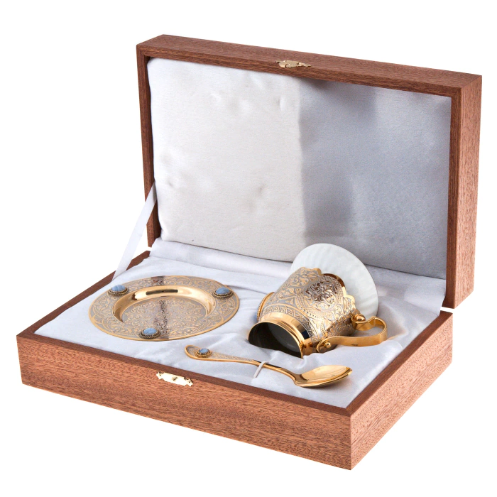 Elegant coffee set with agate, Zlatoust