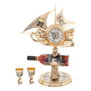 Sailboat rum set with clock, Zlatoust
