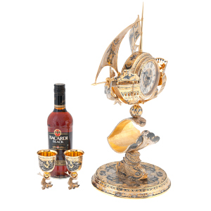 Sailboat rum set with clock, Zlatoust