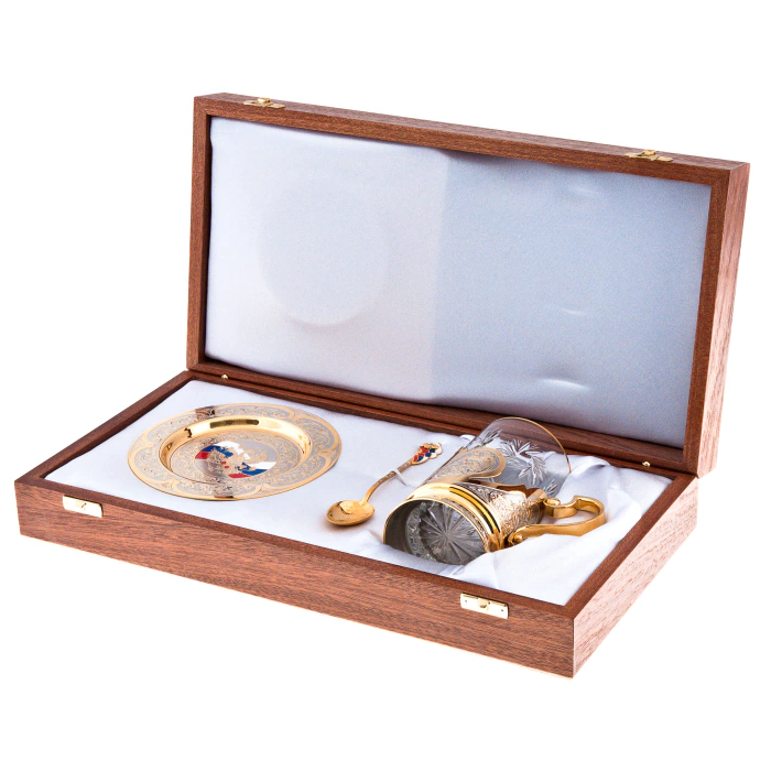 Tea set "Coat of Arms of the Russian Federation" Zlatoust