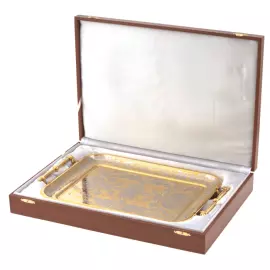 Чайный набор "Летние цветы" на 6 персон, с рубинами, Златоуст