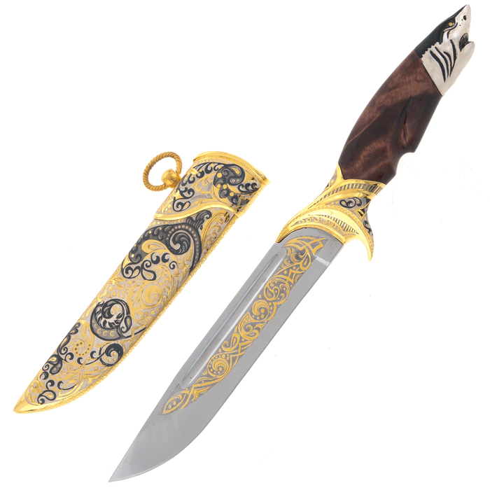 Knife decorated with "Shark" Zlatoust