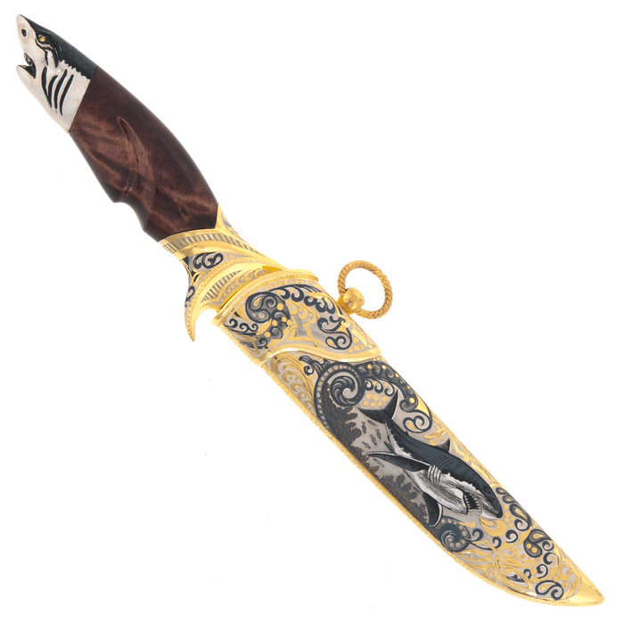 Knife decorated with "Shark" Zlatoust