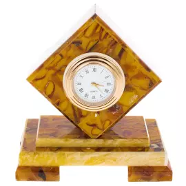 Часы из янтаря "Куб"